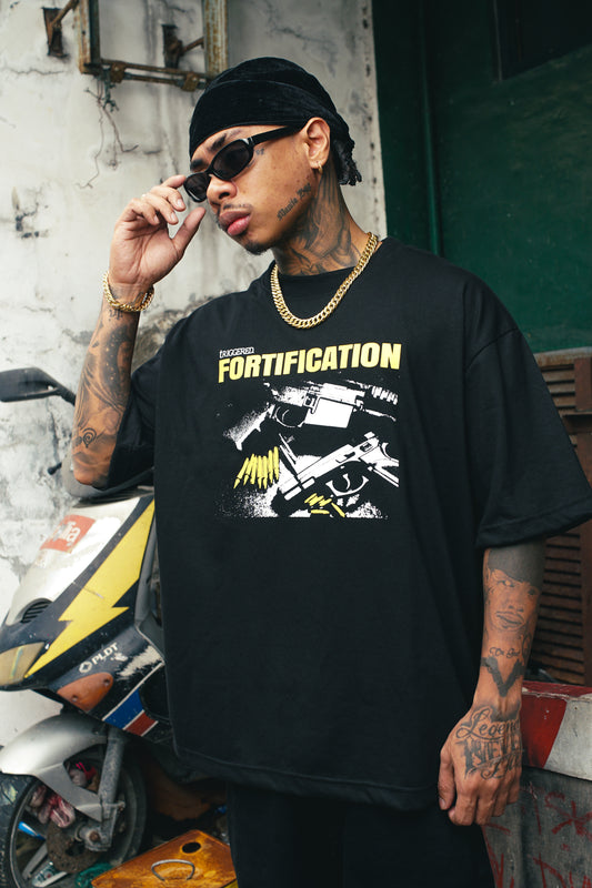 Triggered Fortification Boxy Tee Black