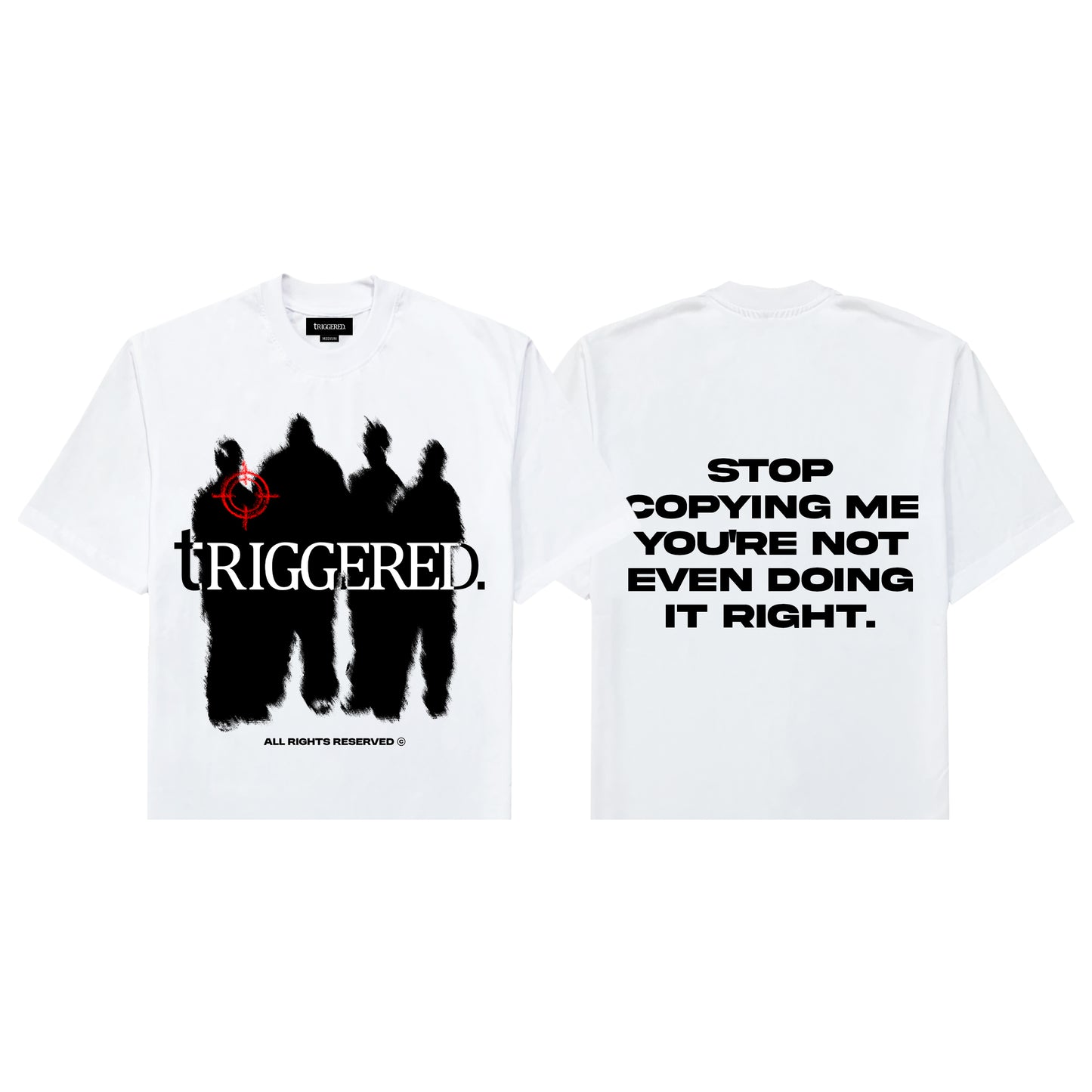 Triggered Copycat Boxy Tee White