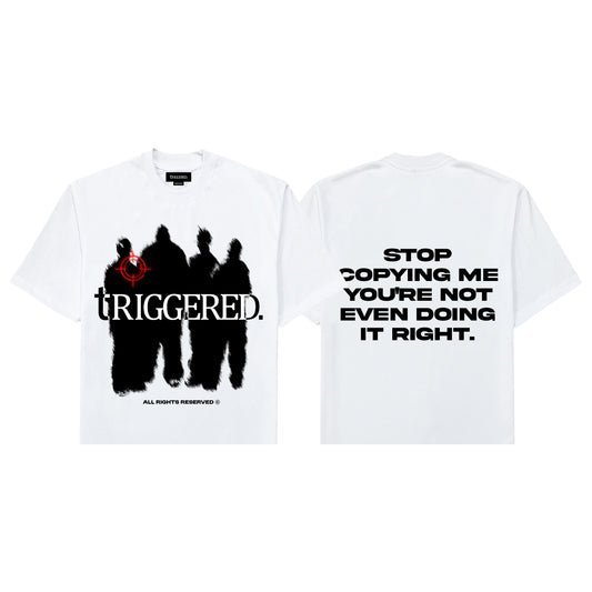 Triggered Copycat Boxy Tee White