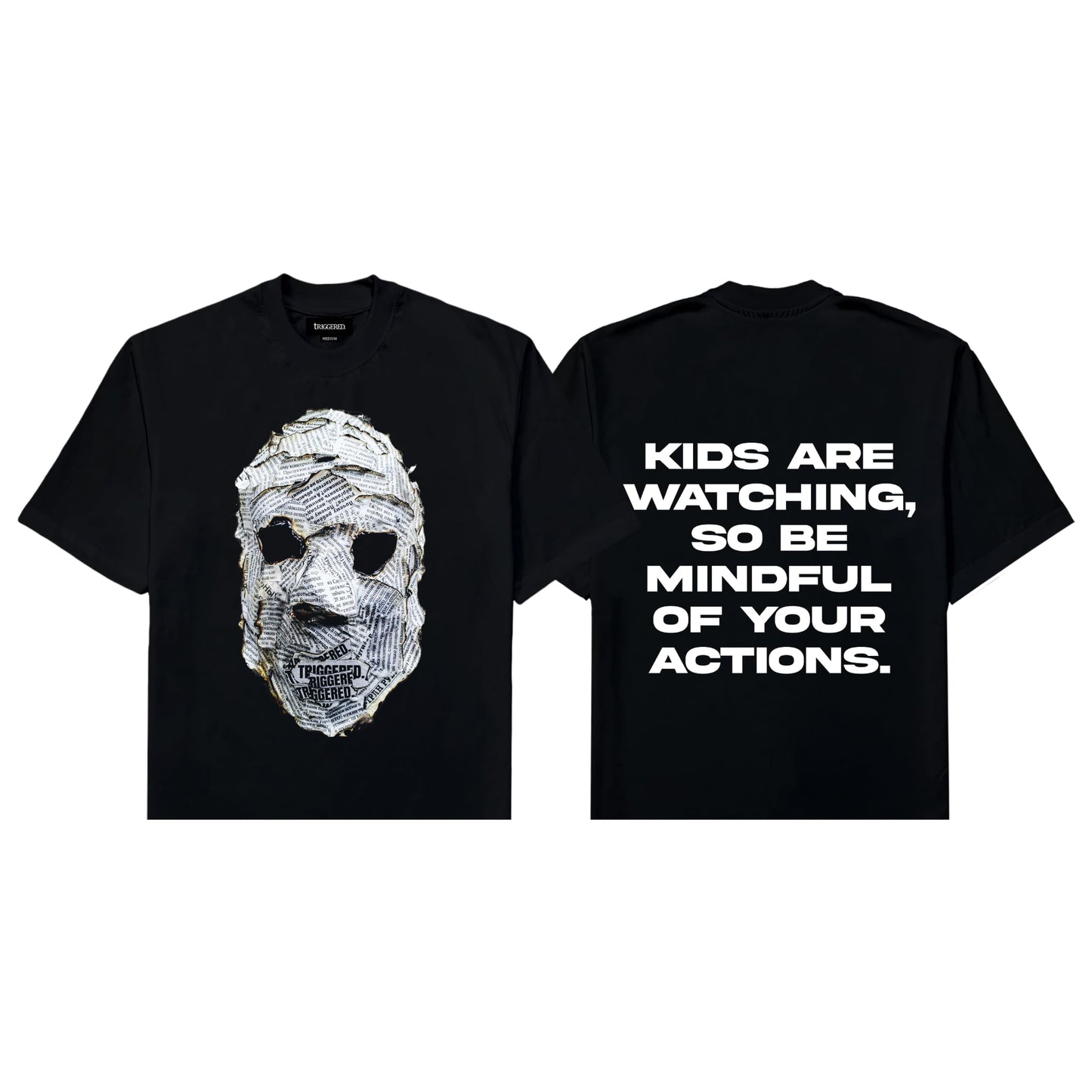 Triggered Mindful Boxy Tee Black